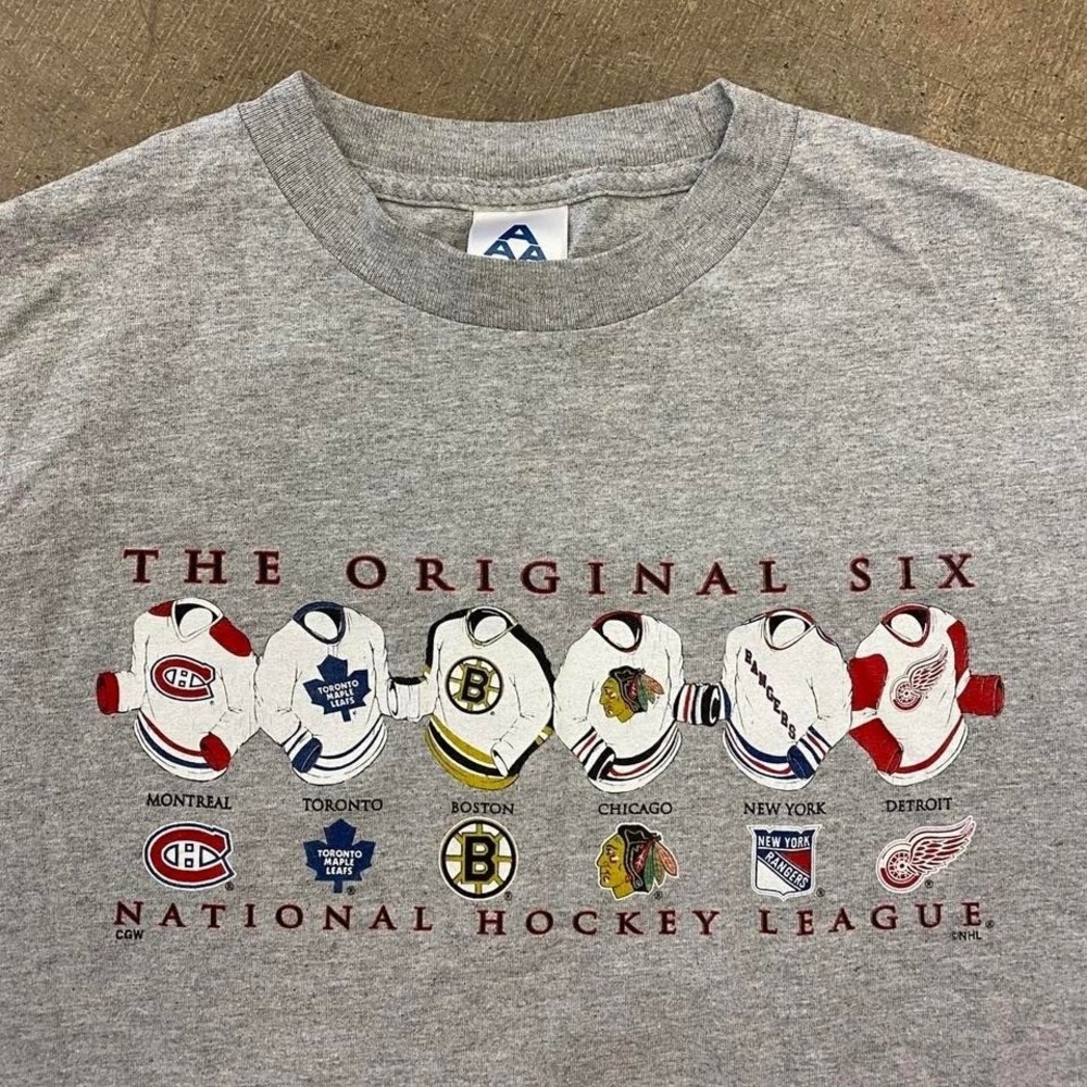 Vintage NHL Original 6 Hockey Teams 2000s T-Shirt Size Medium